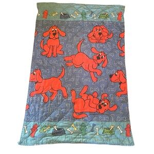 Vintage 2001 Clifford the Big Red Dog Bedspread Blanket 35”x55”